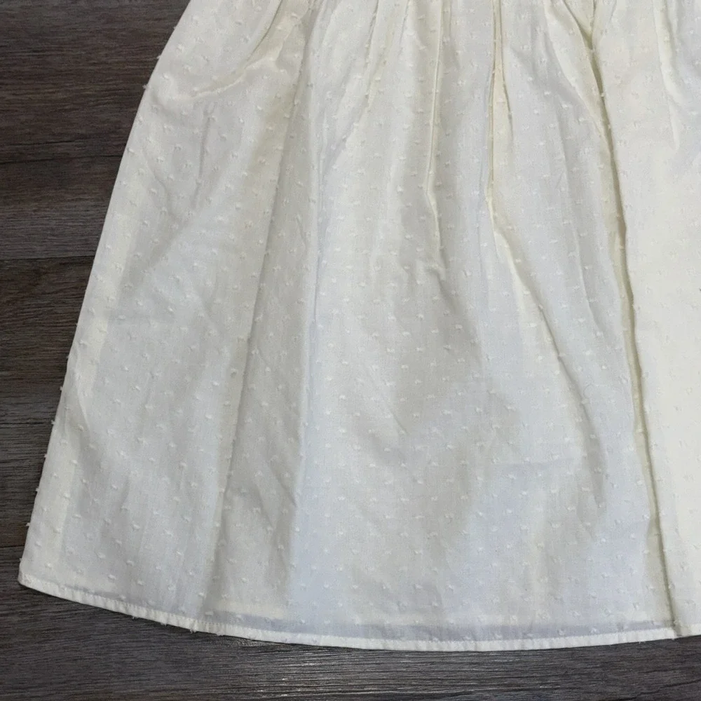 NWT Divided by H&M Smocked Poplin Dress Womens Small Cream Ivory Colorway